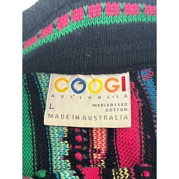 Vintage 90s Coogi Australia Multicolor Knitted Sweater Men's Sz L Biggie Cosby - Picture 4 of 8
